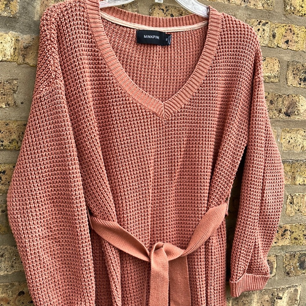 Long Salmon Colored Sweater!!